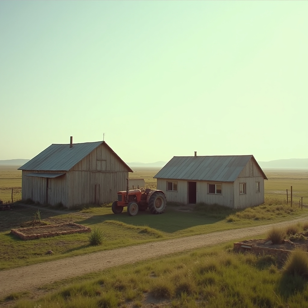 Фермерское хозяйство в сельской местности Казахстана