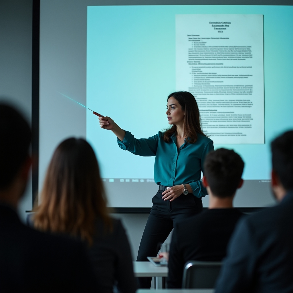 Ведущий семинара объясняет порядок оформления документов